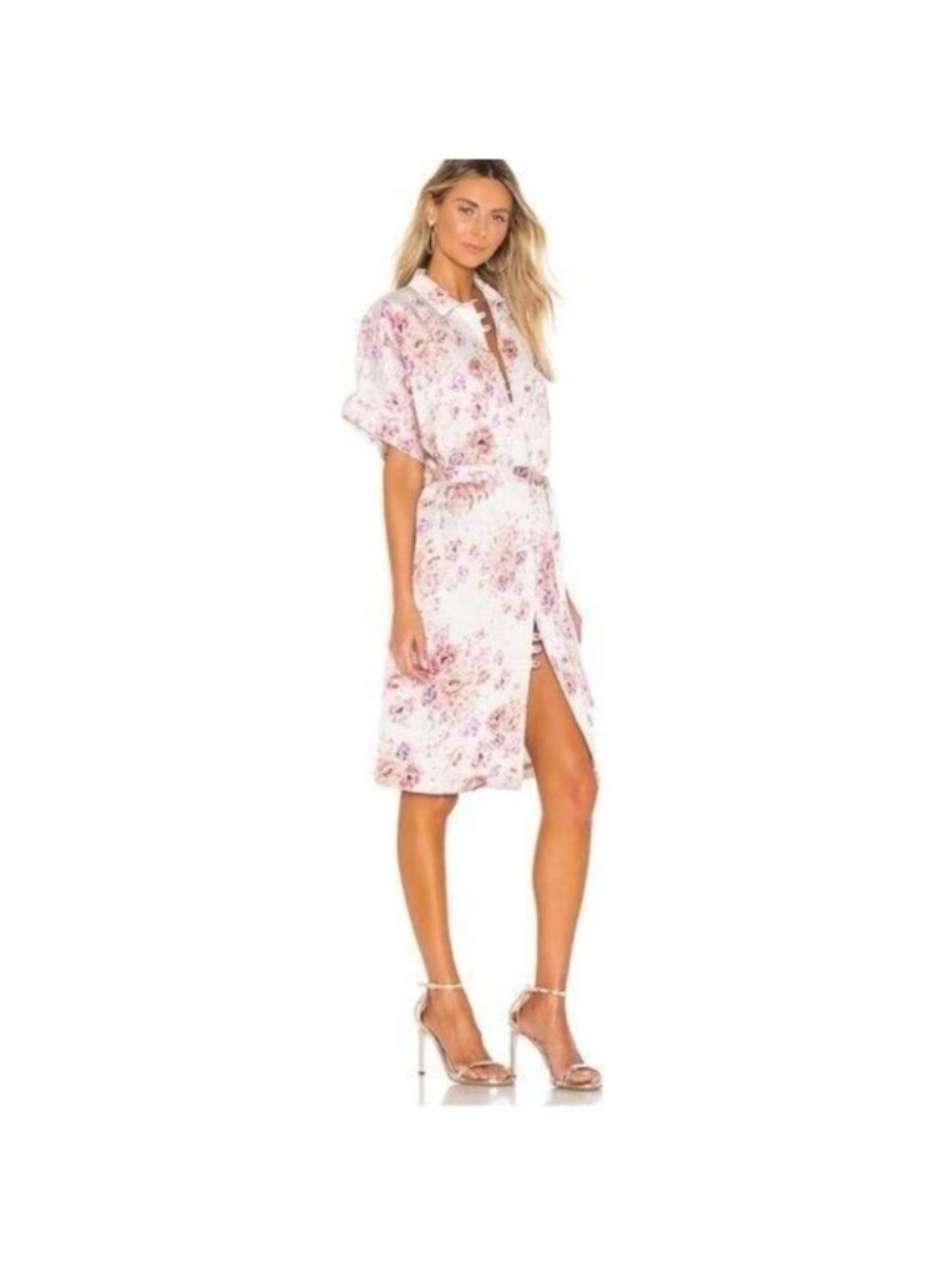 Hofmann Copenhagen Anna Silk Crinkle Satin Floral Dress - Picture 2 of 5